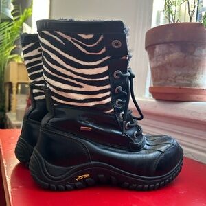 UGG Black and White Zebra Pattern Boots